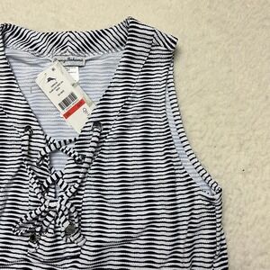 Tommy Bahama Dress Womens XS White Island Cays Stripe Spa TSW90510C Lace Up New